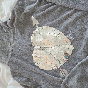 Victoria's secret zip up hoodie and pants silver and sequins